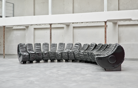 MARZIO CECCHI - SERPENTE SOFA BLACK VINYL