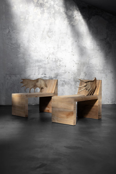 RICK OWENS - TOMB STAG CHAIR ELM